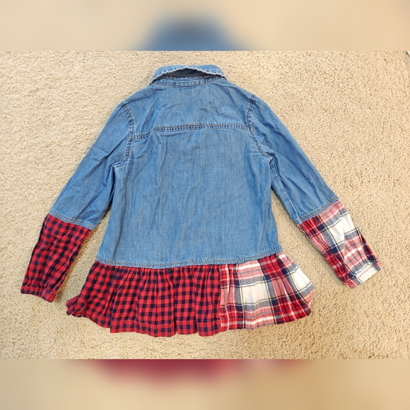Tommy Hil figer plaid denim top for girl 5 - Picture 4 of 4